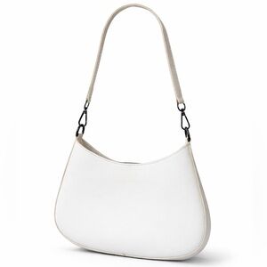 White Minimal Shoulder Bag – Faux Leather, Y2K Style